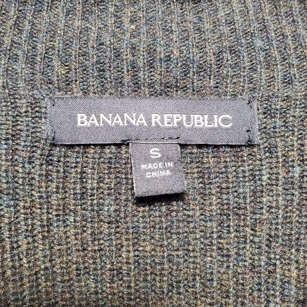 Banana Republic Sweater Womens Small Green Ruffle Sleeve Merino Wool Blend Knit - Picture 3 of 12
